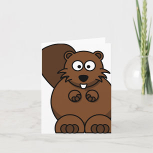 Carte Joli castor de dessin animé, drôle d'animal de la 