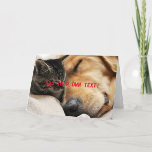 Carte Joli Chat et Chiot AJOUTEZ VOTRE PROPRE TEXTE