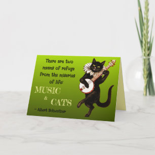 Carte Joli Chat Musical Deux Moyens de Refuge Schweitzer