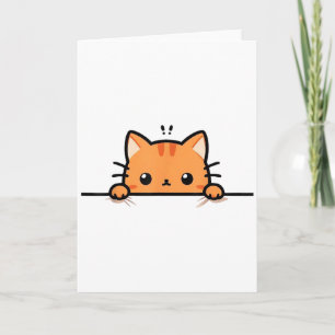 Carte Joli Chat Orange Kitty Curieux Qui Vous Regarde Ch