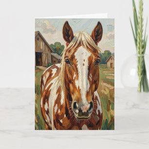 Carte Joli cheval brun et blanc Juste pour prendre des
