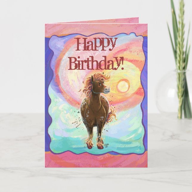 Carte Joli Cheval de Feu Joyeux Anniversaire (Devant)