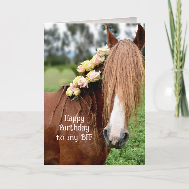 Carte Joli Cheval Joyeux anniversaire (Devant)