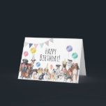 Carte Joli chien coloré joyeux anniversaire<br><div class="desc">Dites joyeux anniversaire avec cet adorable assortiment de chiens !</div>