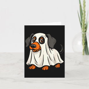 Carte Joli chien fantôme halloween teckel