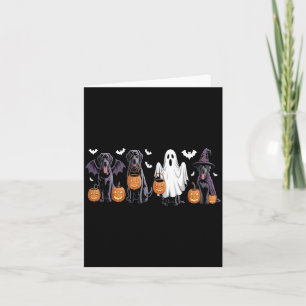 Carte Joli chien Labrador noir Halloween citrouille Labr