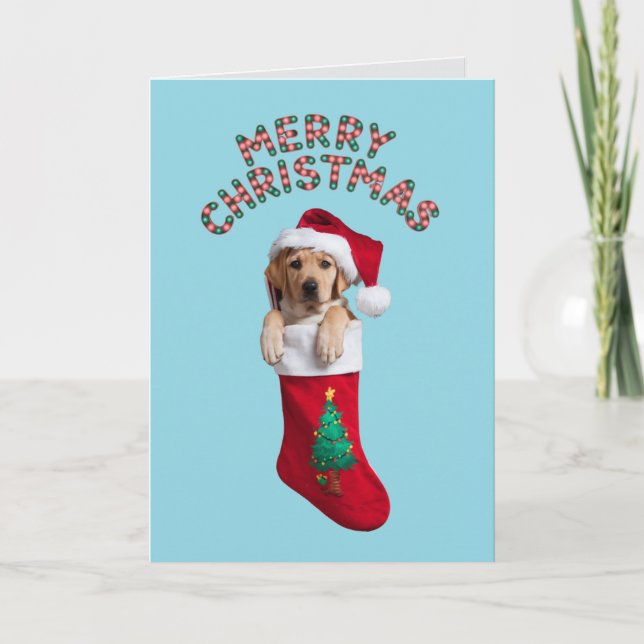 Carte Joli chien Labrador Retriever Noël  (Devant)