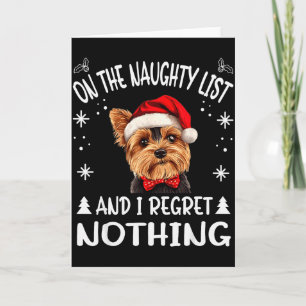 Carte Joli chien Yorkshire Terrier Yorkie Noël