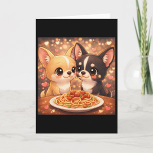 Carte Joli Chihuahua Saint-Valentin Chiens partageant de