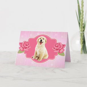Carte Joli chiot Golden Retriever pour la fête des Mères
