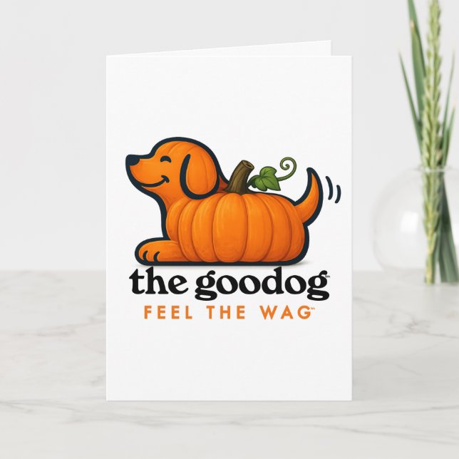 Carte Joli Citrouille Chien d'Automne Mignon  (Devant)