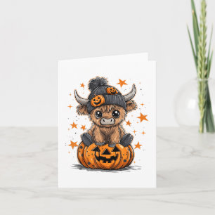Carte Joli Citrouille Vache Highland Halloween Vache Lov