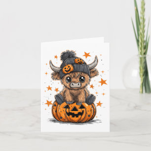 Carte Joli Citrouille Vache Highland Halloween Vache Lov