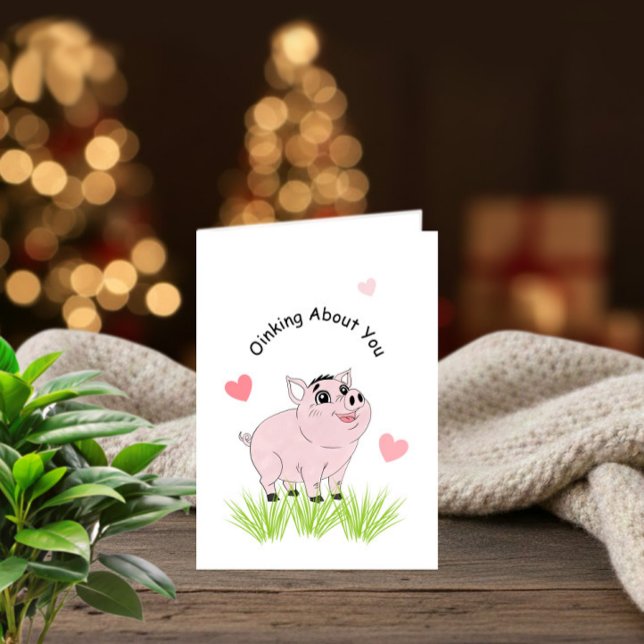 Carte Joli cochon rose pour la Saint-Valentin (Créateur téléchargé)