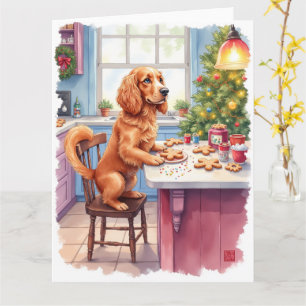 Carte Joli Cocker Spaniel Biscuit de Noël Cuisson de Noë