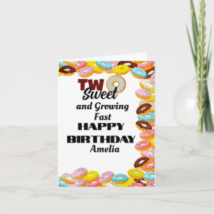 Carte Joli, coloré et élégant Deux doux 2e anniversaire