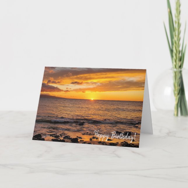 Carte Joli coucher de soleil Maui Orange (Devant)