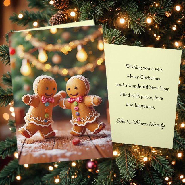 Carte Joli Couple de Biscuits de Noël dansant pour les F (Créateur téléchargé)
