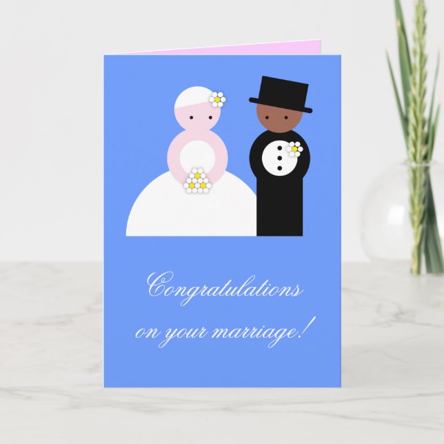 Carte Joli couple mariage mixte (Devant)