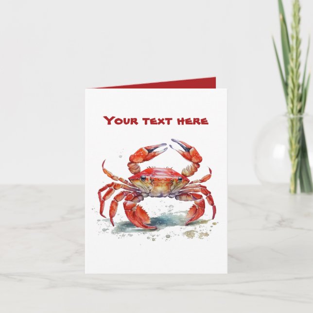 Carte Joli crabe de plage ajouter du texte  (Devant)