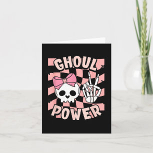 Carte Joli crâne rose de pouvoir de fille de fantôme drô