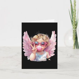 Carte Joli Cupidon soufflant des bulles de chewing-gum S
