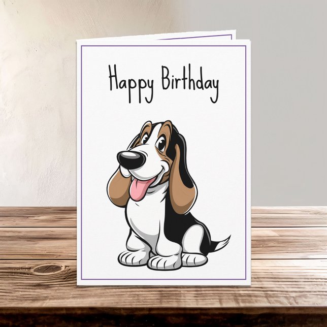 Carte Joli dessin Basset Hound Chien Chien Chien Chien C (Créateur téléchargé)