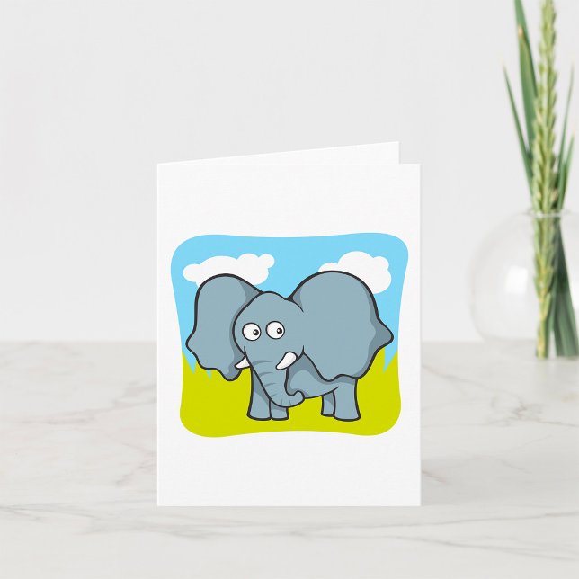 Carte Joli dessin éléphant amusant animal de la jungle (Créateur téléchargé)