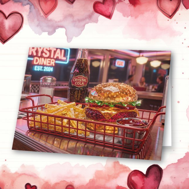 Carte Joli diner rétro Joyeuse Saint-Valentin  (Créateur téléchargé)
