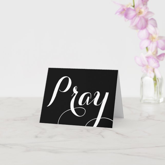 Carte joli écriture de script PRAY | (Orchidée)
