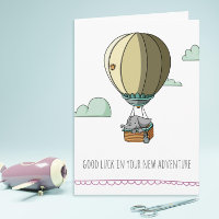 Joli éléphant dans un ballon à air chaud Bonne cha