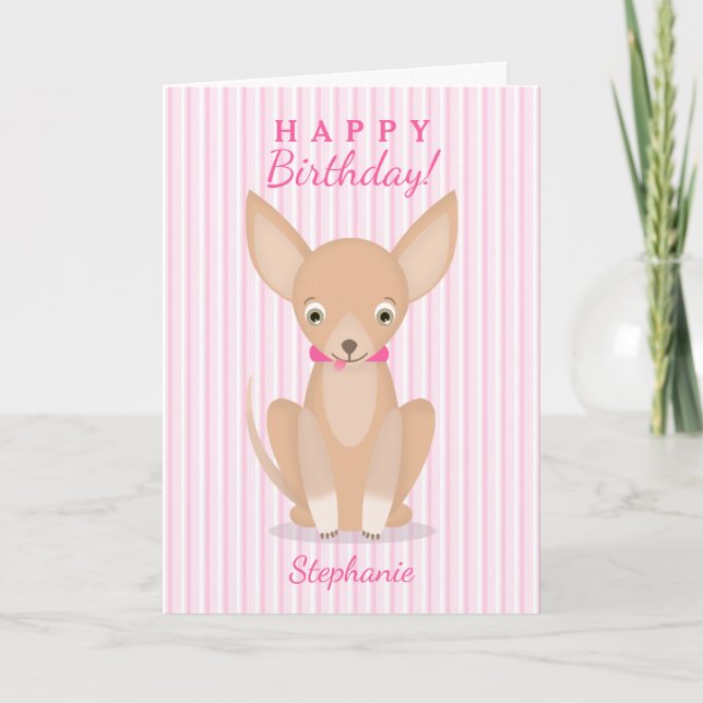 Carte Joli en Chihuahua rose (Devant)