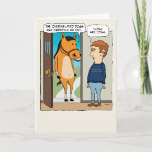 Carte Joli et drôle Cheval confus Anniversaire