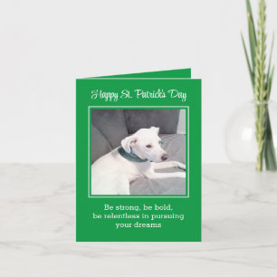 Carte Joli et drôle chiot chien heureux St Patrick's Day