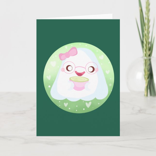 Carte Joli Fantôme de Latte au Matcha (Devant)