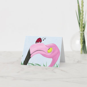 Carte Joli Flamant rose rose