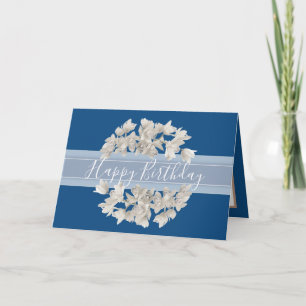 Carte Joli floral blanc orchidée Bouquet Anniversaire