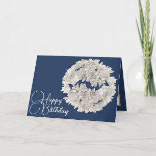 Carte Joli Floral Blanc Orchidée Fleur Garland Anniversa