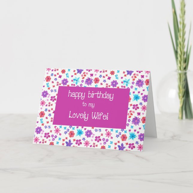 Carte Joli Floral Ditsy pour un bel anniversaire de femm (Devant)