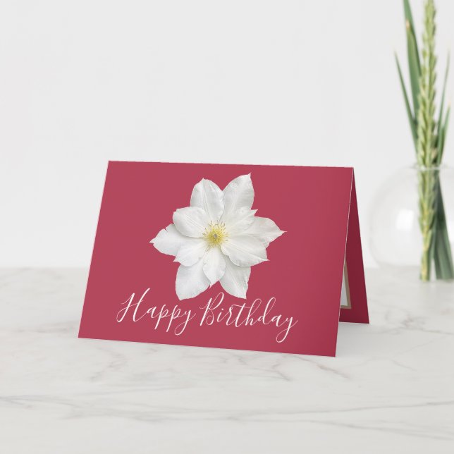 Carte Joli Floral Moderne Clematis Flower Pink Anniversa (Devant)