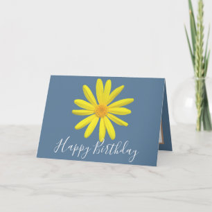 Carte Joli Floral Moderne Fleur Bleu Fleur Anniversaire