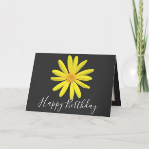 Carte Joli Floral Moderne Fleur gris Fleur Anniversaire