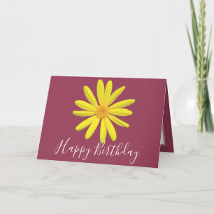 Carte Joli Floral Moderne Fleur rose Fleur Anniversaire