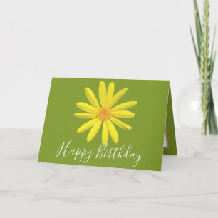 Carte Joli Floral Moderne Fleur Vert Fleur Anniversaire