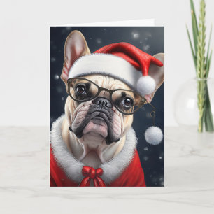 Carte Joli French Bulldog Père Noël Noël Conception