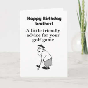 Carte joli frère de golf heureux anniversaire