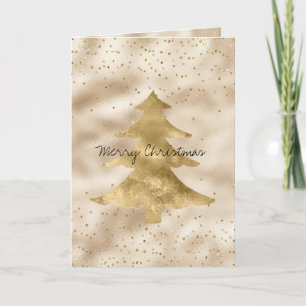 Carte Joli Glam Gold Sparkle Dots Arbre de Noël