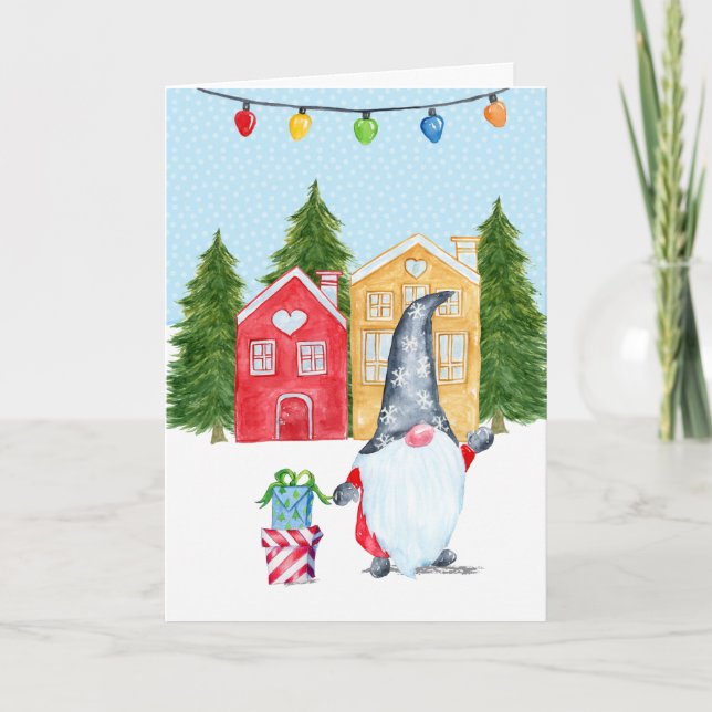 Carte Joli gnome de Noël (Devant)