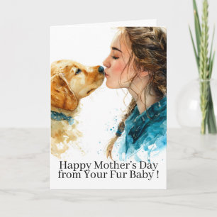 Carte Joli Golden Retriever Bonne Fête des Mères Maman A