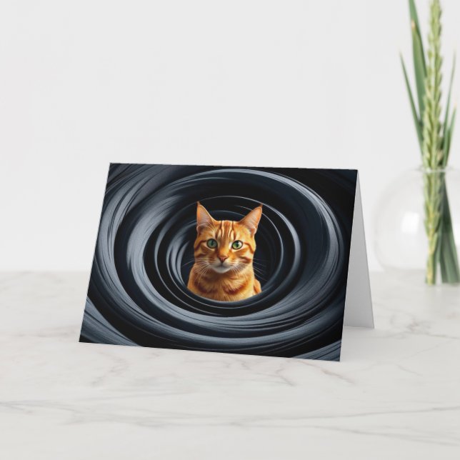 Carte Joli Gyre de Chat Tigré Orange (Devant)